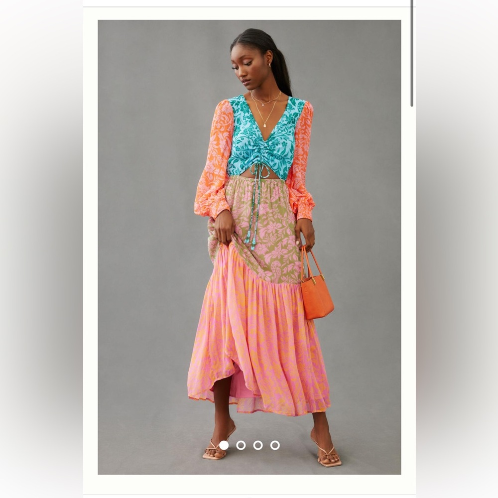 Farm x Anthropologie Cutout Maxi Dress, size L